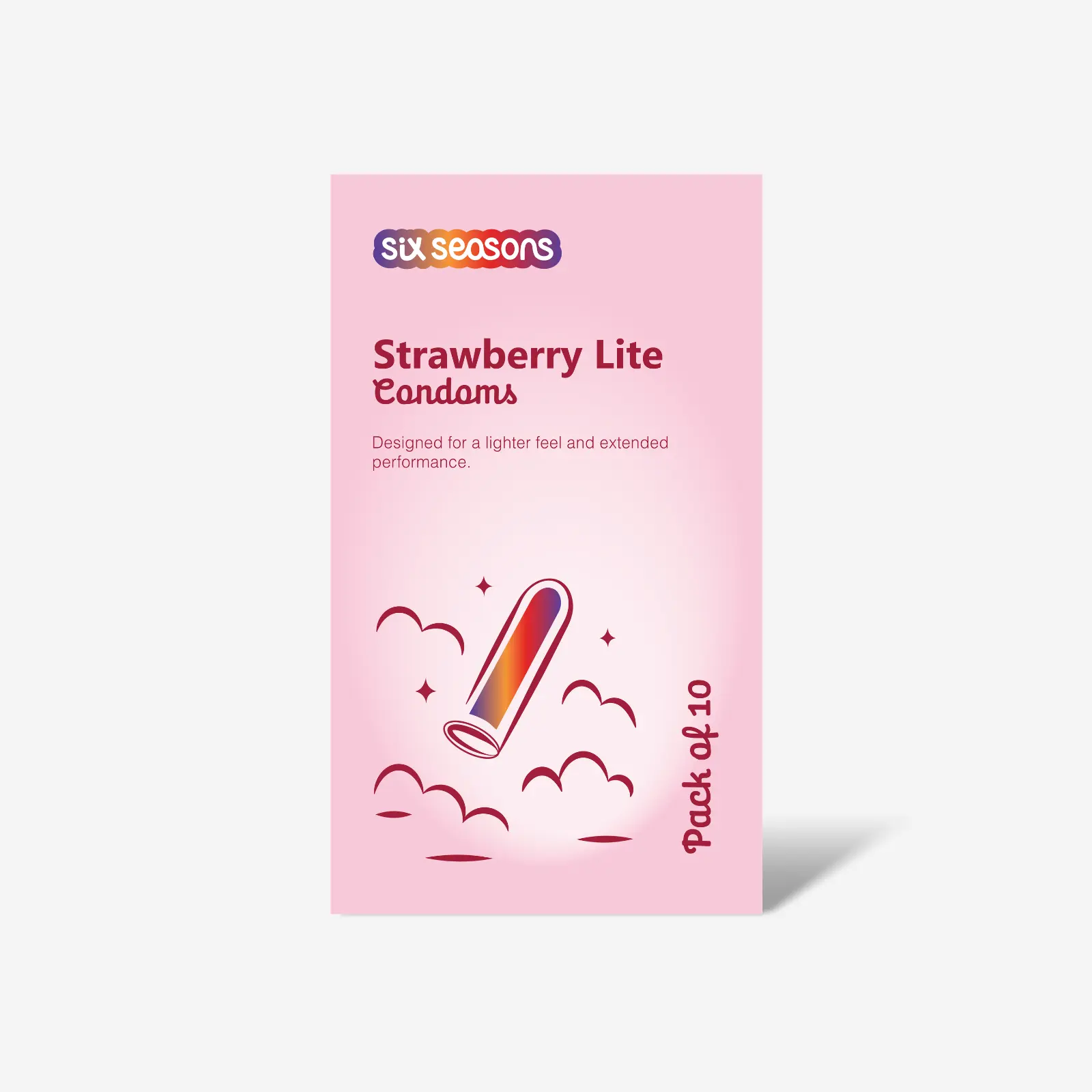 Strawberry Lite, Ultra-Thin Long Lasting Condoms with Benzocaine 4.5%