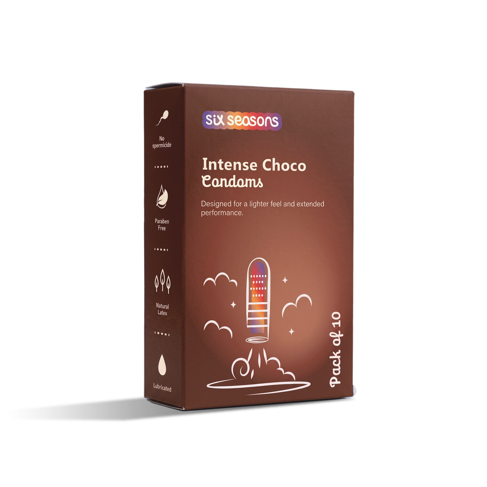 Intense Choco Ribbed & Dotted, Long Lasting Condoms with Benzocaine 4.5%
